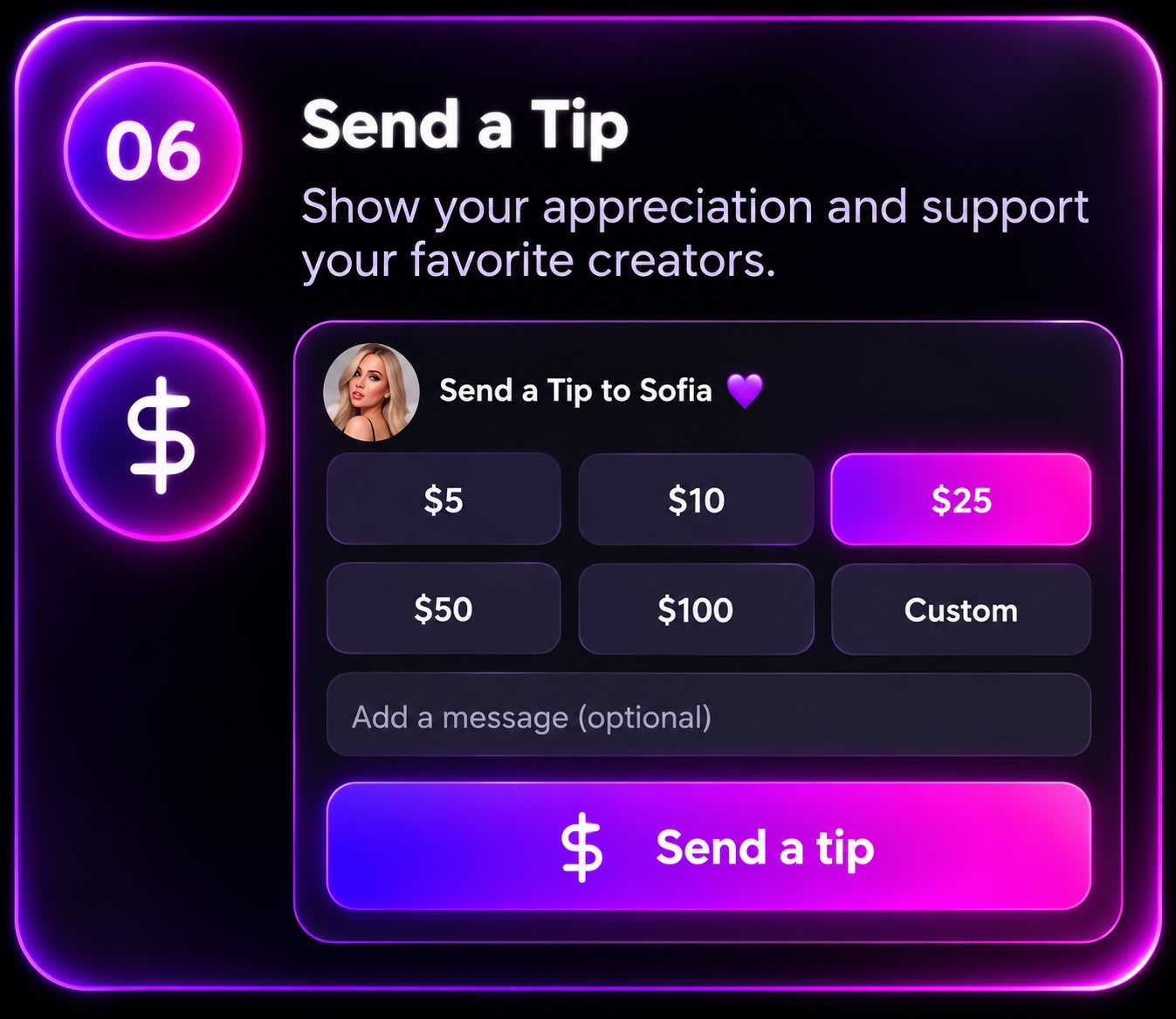 Step 6: Send a tip